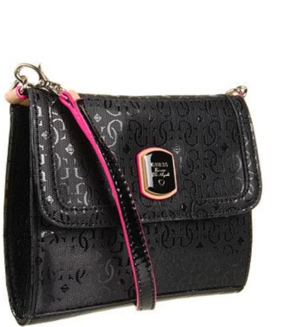EUC Vintage Black Guess Los Angeles Monogram Crossbody Purse